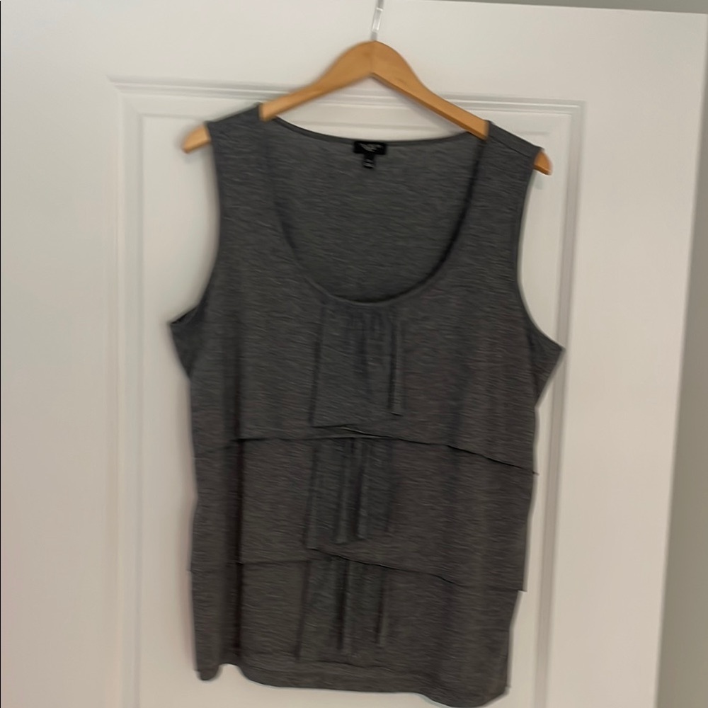 Gray Sleeveless Layered Top